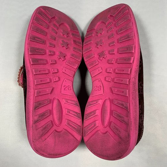 RARE Oilily Girls Kids Shoes Floral Design and Embroidery Pink and Burgundy - Picture 9 of 9